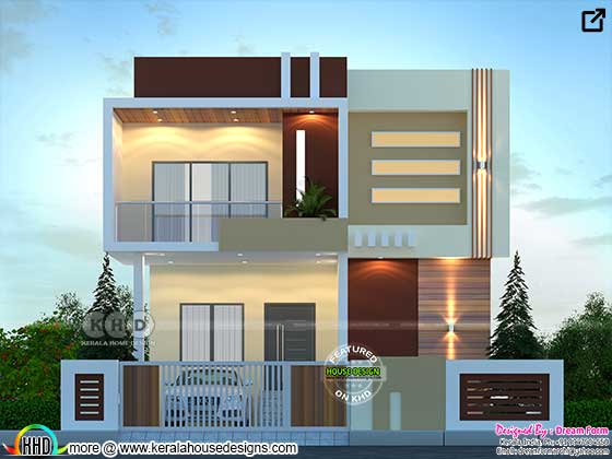 Box model duplex house architecture design