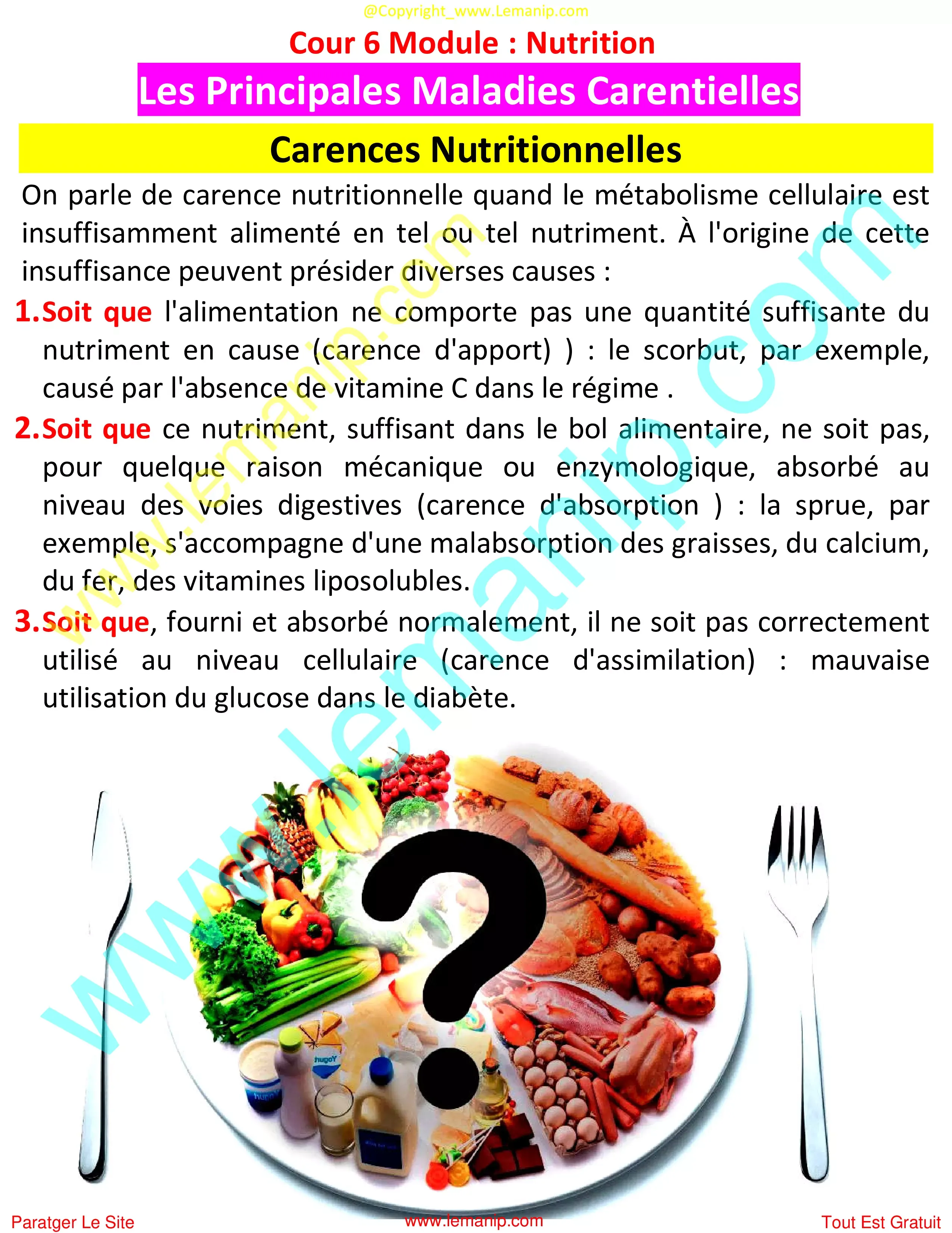 Carences Nutritionnelles