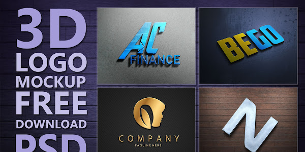 3D Logo Mockup PSD Free Download