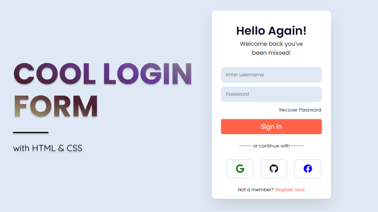 Login Form With HTML and CSS
