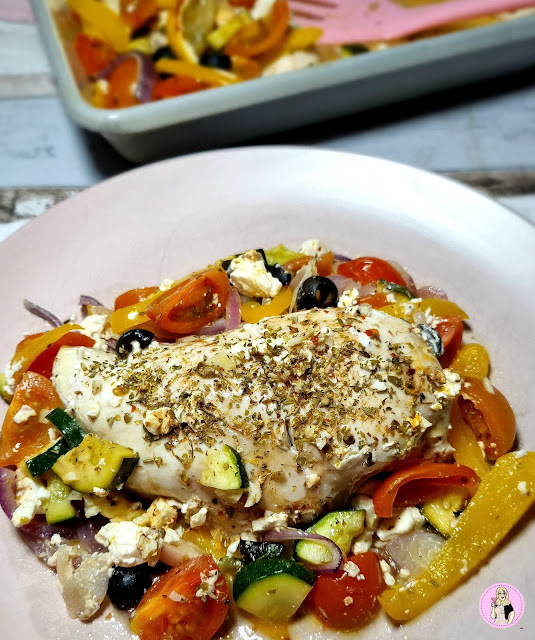 Greek Chicken Traybake Recipe | Healthy Low Calorie Dinner