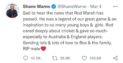 Image shared on Twitter by Shane Warne