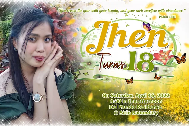 Yellow Floral Invitation for 18th Birthday