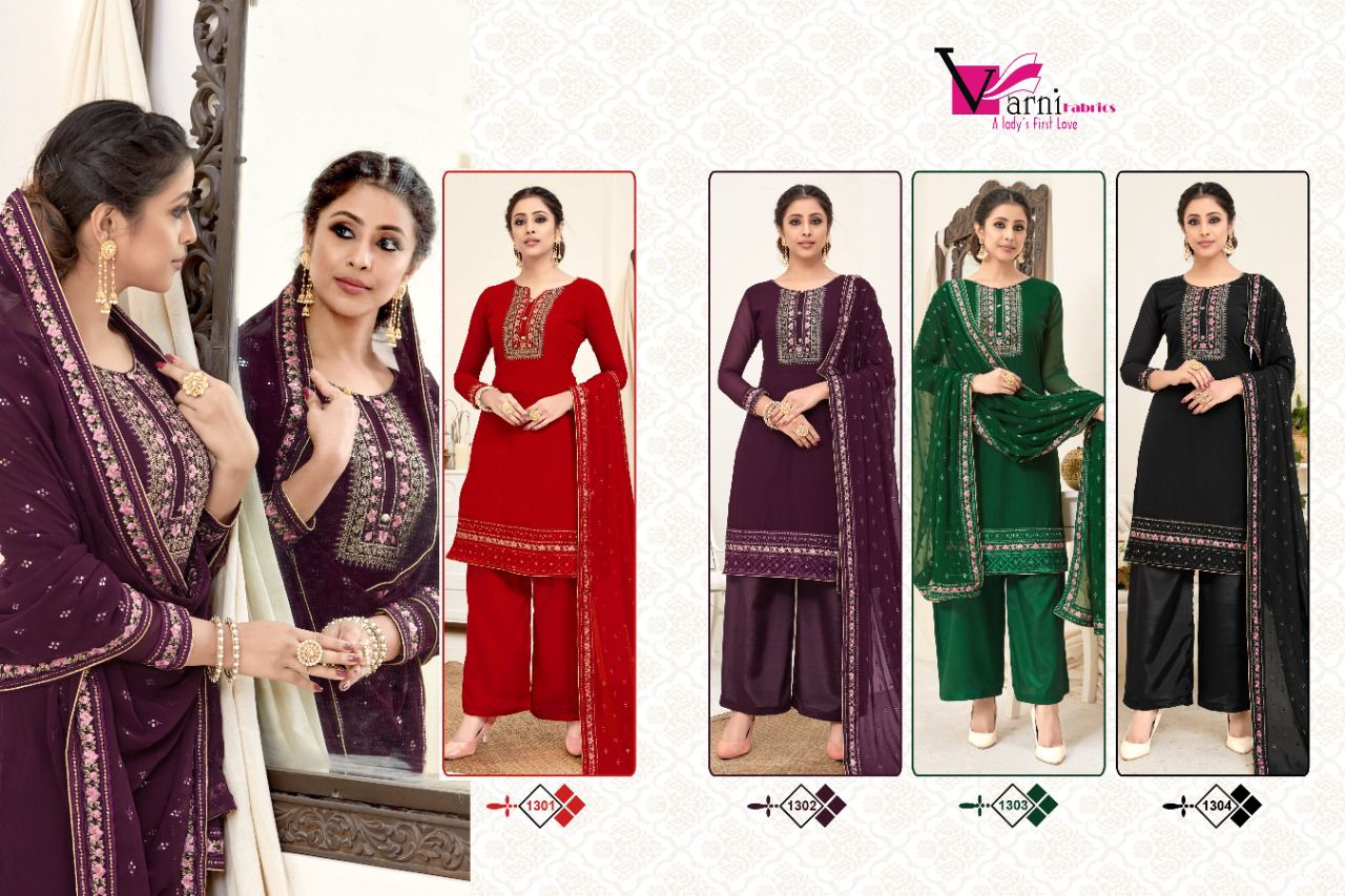 Varni Fabrics Zeeya Haseen Plazzo Style Suits Catalog Lowest Price