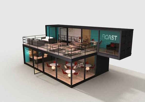 small container coffee shop design