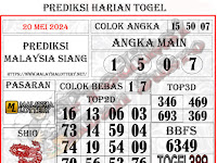 PREDIKSI MALAY SIANG SENIN,20 MEI 2024