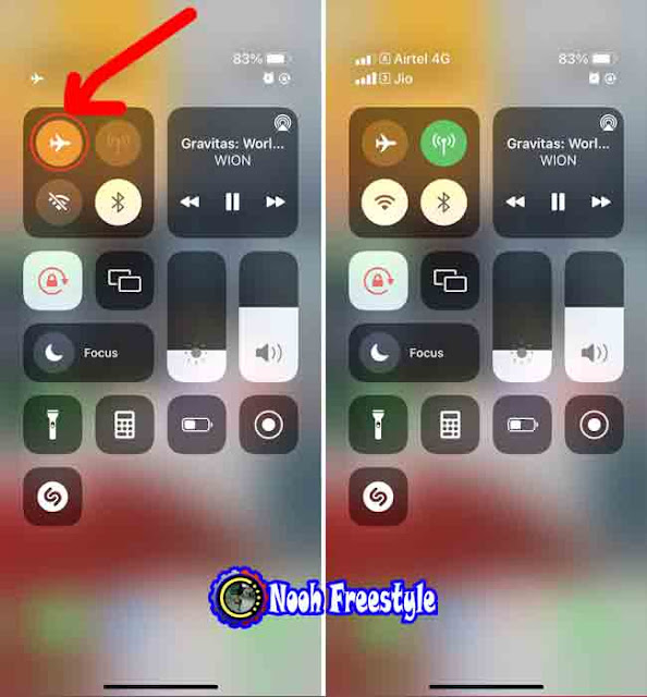 تشغيل وضع الطائرة وإيقاف تشغيله على iPhone