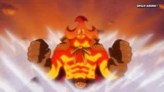 ワンピースアニメ WCI編 860話 オーブン ネツネツの実 | ONE PIECE ホールケーキアイランド編