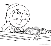 HIlda reading a book drawing