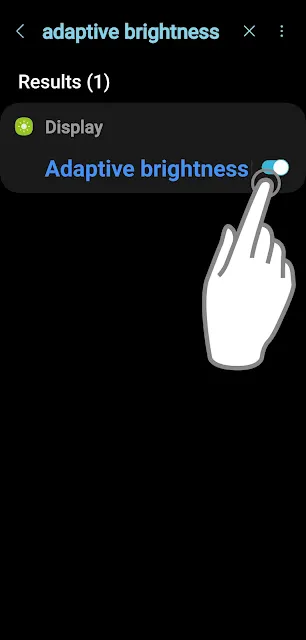 Adaptive Brightness Control Button in Settings Picture