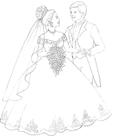 Coloring pages of Bride and Groom