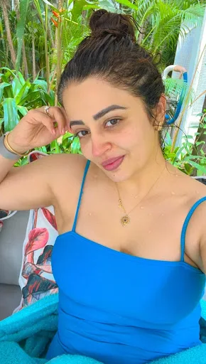 Nehha Pendse blue swimsuit hot actress