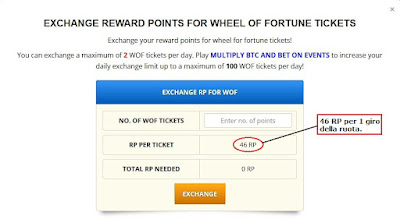reward points per ruota della fortuna