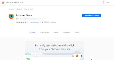 Ekstensi Chrome Browser Stack