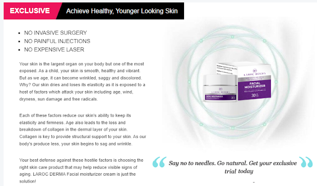 Laroc Derma Anti Aging Moisturizer Cream: An Exclusive Anti-Wrinkle Formula, 100% Pure & Safe