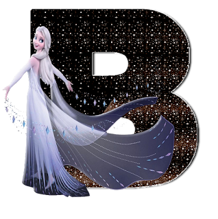 Abecedario con Elsa de Frozen con Vestido de Noche.