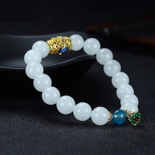 CYNSFJA New Real Certified Natural Hetian White Bead Jade Nephrite Lucky Amulets 10mm High Quality Elegant Gifts Bracelets