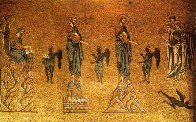 Jesus' Temptation in Mosaic at the St Mark's Basilica, Venice