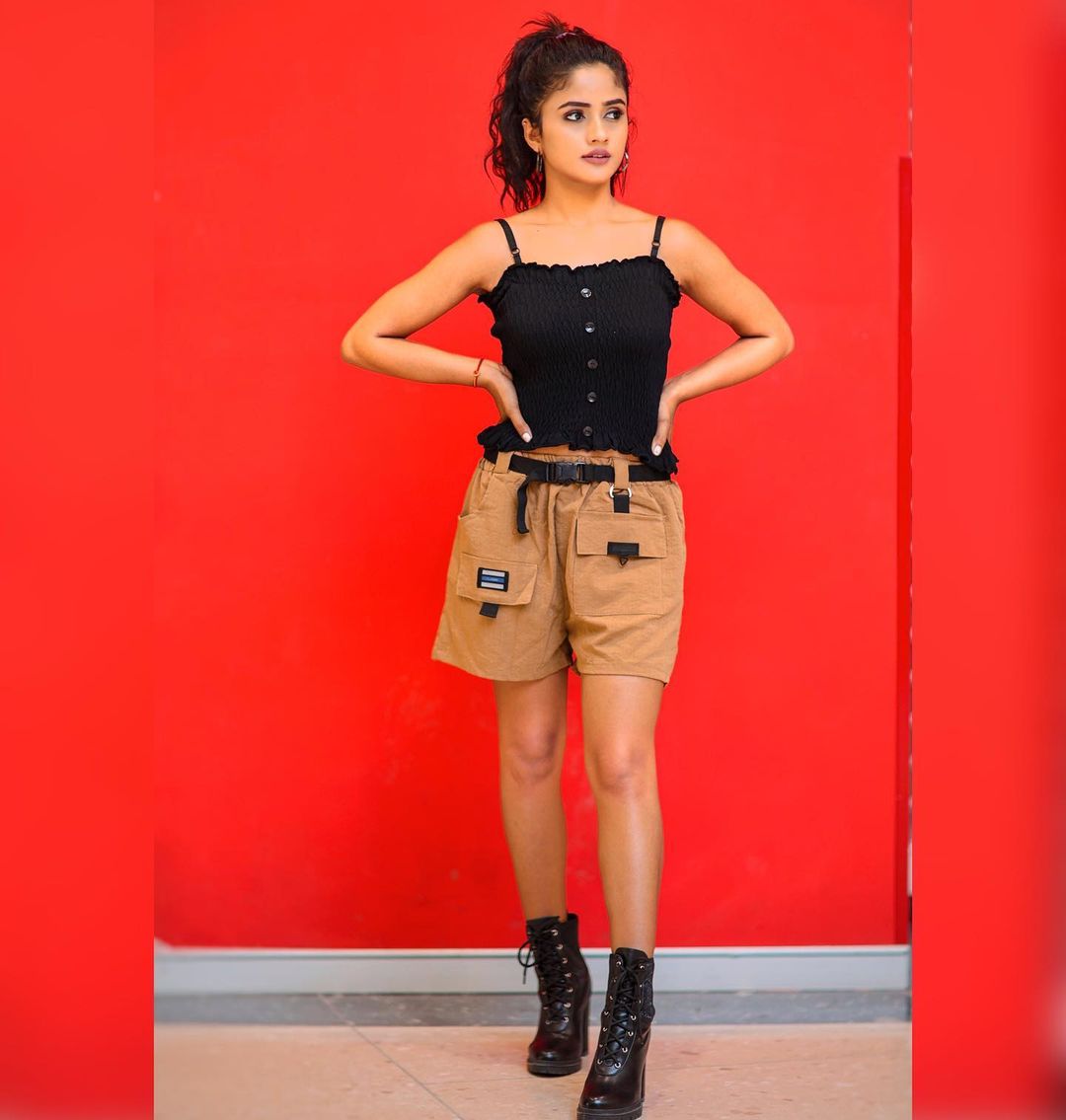Nisha Guragain In Black Top Stylish Photos Hd Wallpapers