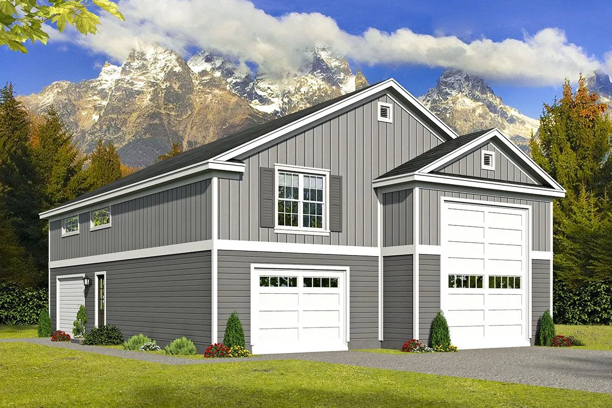 Plan 68599VR: RV Garage with Living Space a Plus | Garage apartment plans, Garage to living ...