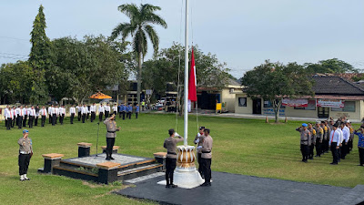 Upacara Hari Kesadaran Nasional Tahun 2024, Polres Way Kanan PTDH Dua Personel Polri