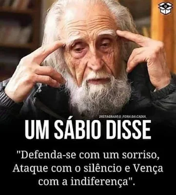 "Defenda-se com um sorriso, ataque com o silêncio e Vença com a indiferença"