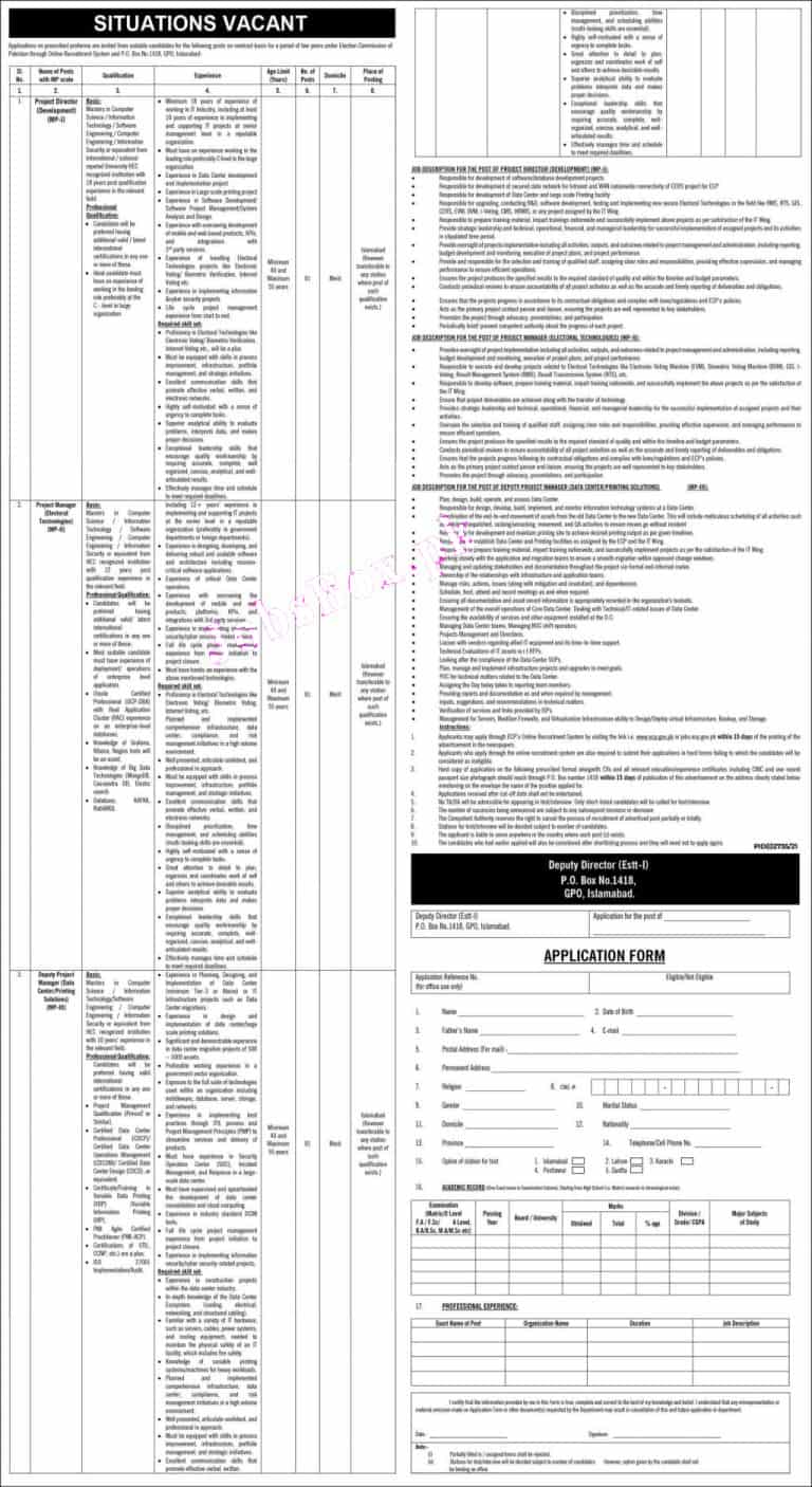 ECP jobs 2021 – Election Commission of Pakistan Jobs 2021