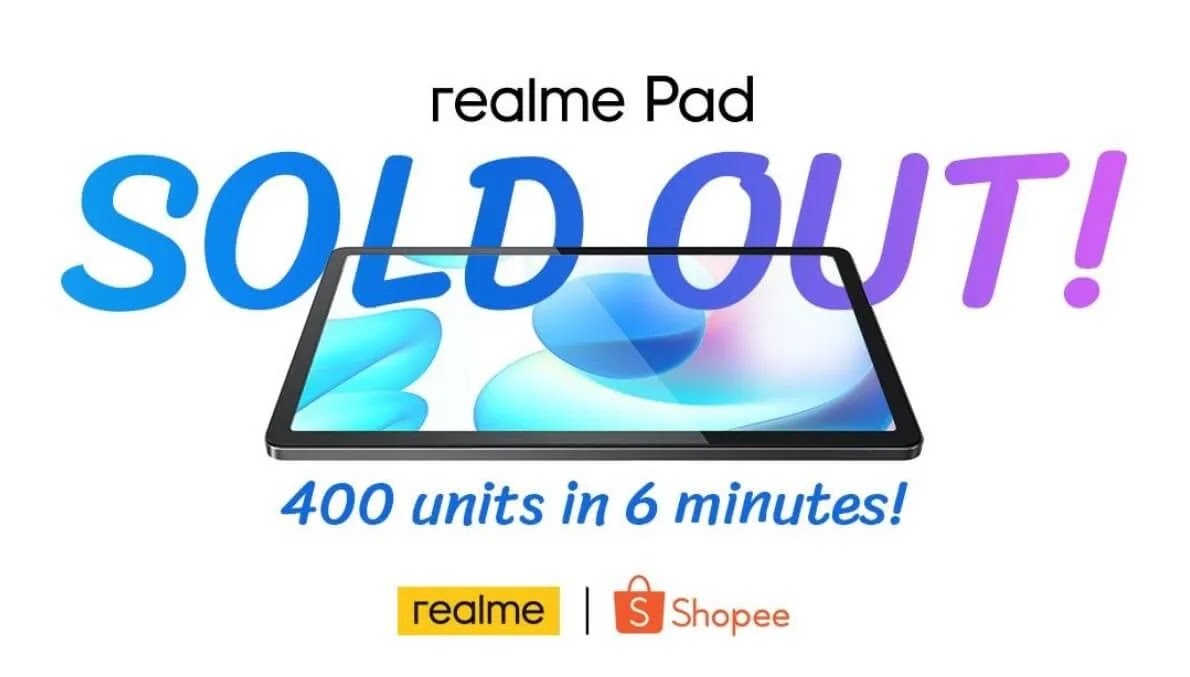 realme Pad Sold out in just 6 minutes! Achieves excellent launch sales on Shopee