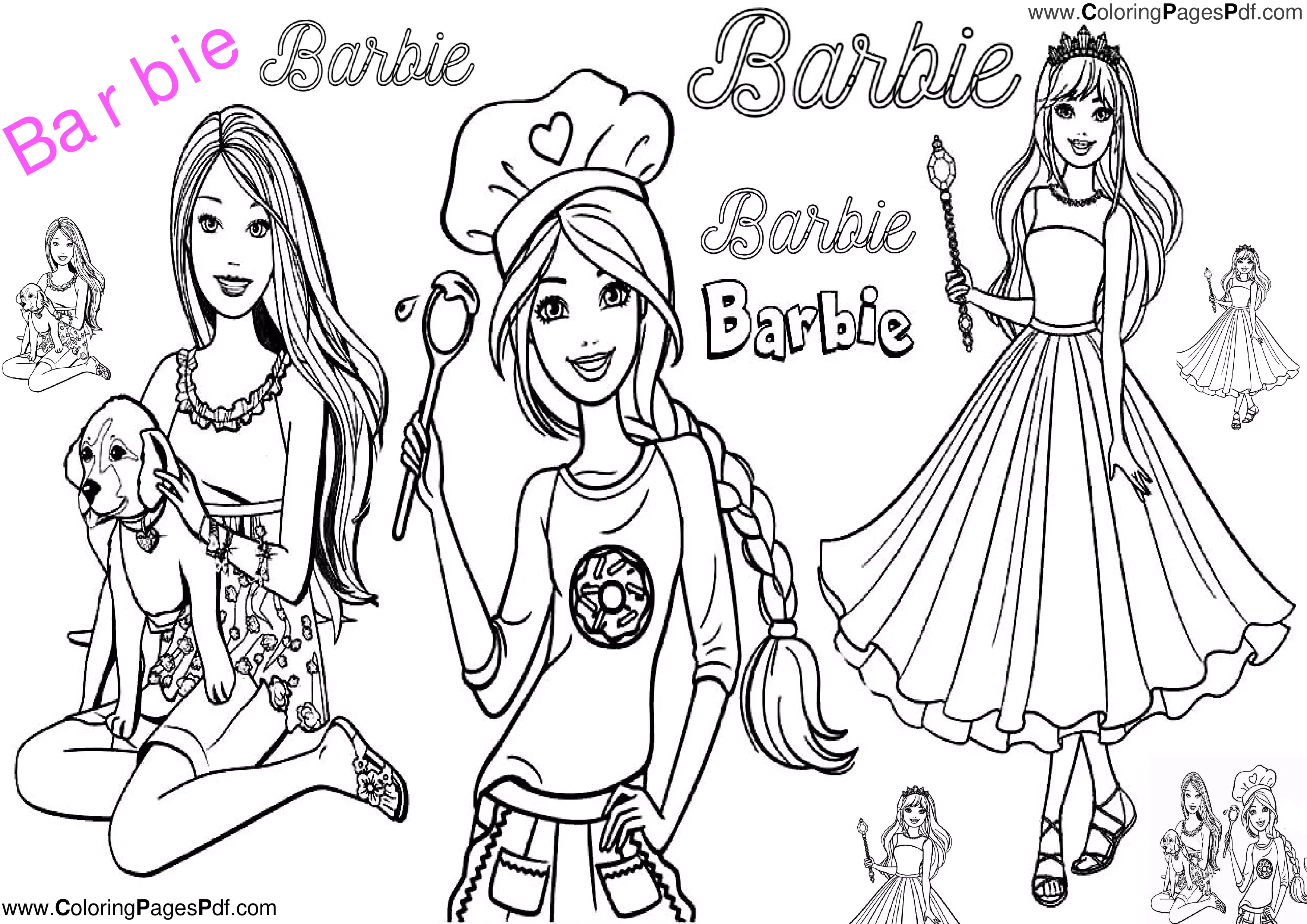 Barbie coloring pages online