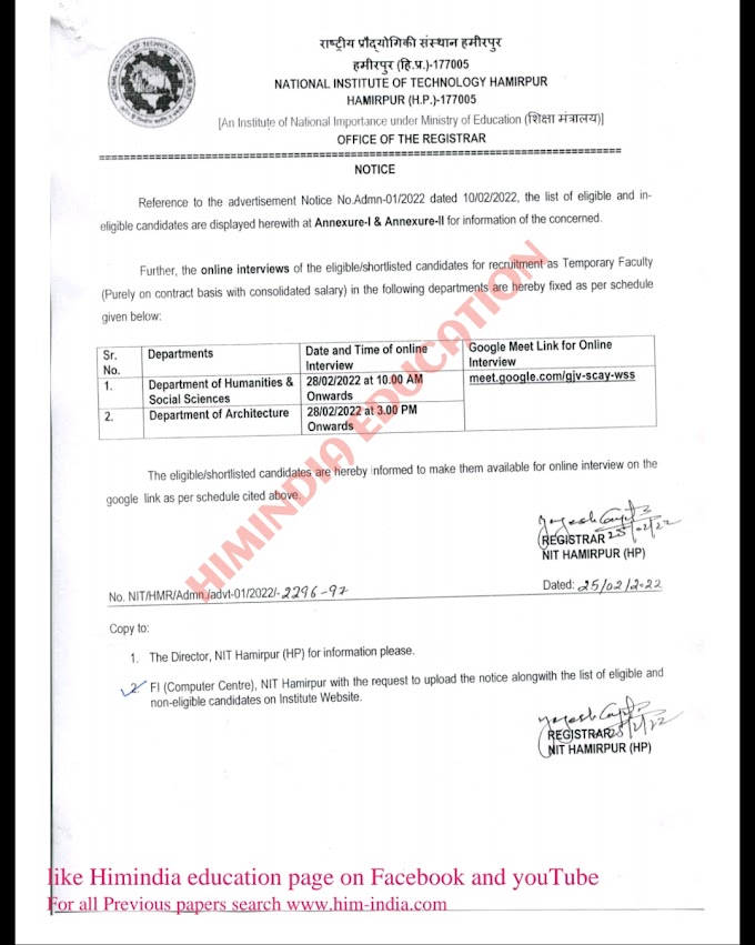 NIT INTERVIEW DETAILS