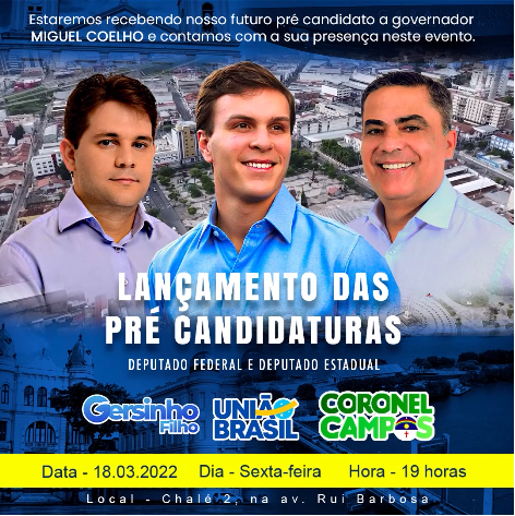 CORONEL MARCOS CAMPOS FARÁ LANÇAMENTO DE PRÉ-CANDIDATURA PARA DEPUTADO ESTADUAL EM GRANDE ESTILO