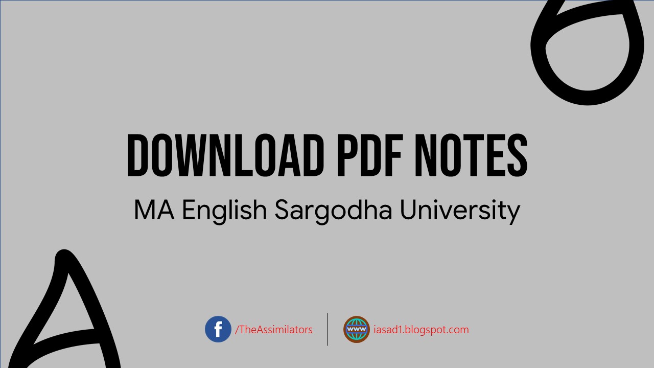 Download PDF Notes for MA English Literature Annual System Sargodha University