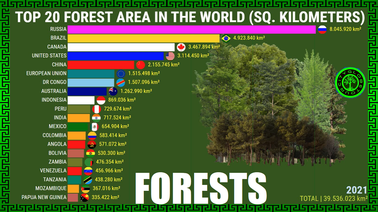 Maiores Florestas do Mundo | km²