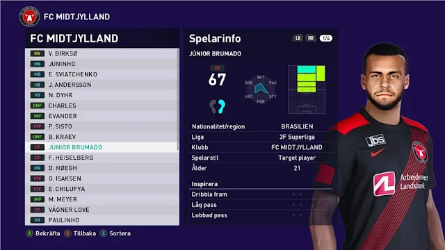 Júnior Brumado Face For eFootball PES 2021