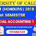 CU B.COM 1st Semester Financial Accounting 1 (Honours) 2018 Question Paper | B.COM Financial Accounting 1 (Honours) 1st Semester 2018 Calcutta University Question Paper