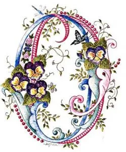 Abecedario con Flores y Pájaros.