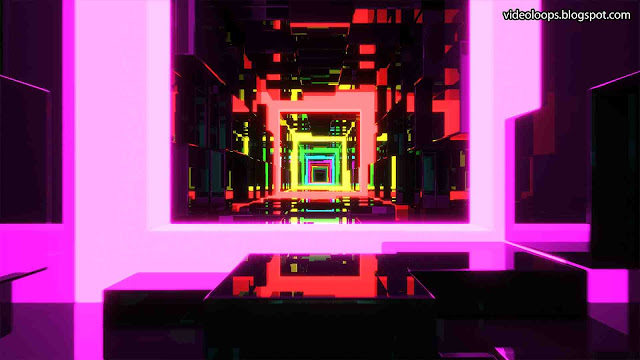 VJ Loop 34 - Mirror Blocks & Neon Gates