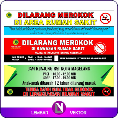 Desain Banner Larangan Merokok di Rumah Sakit