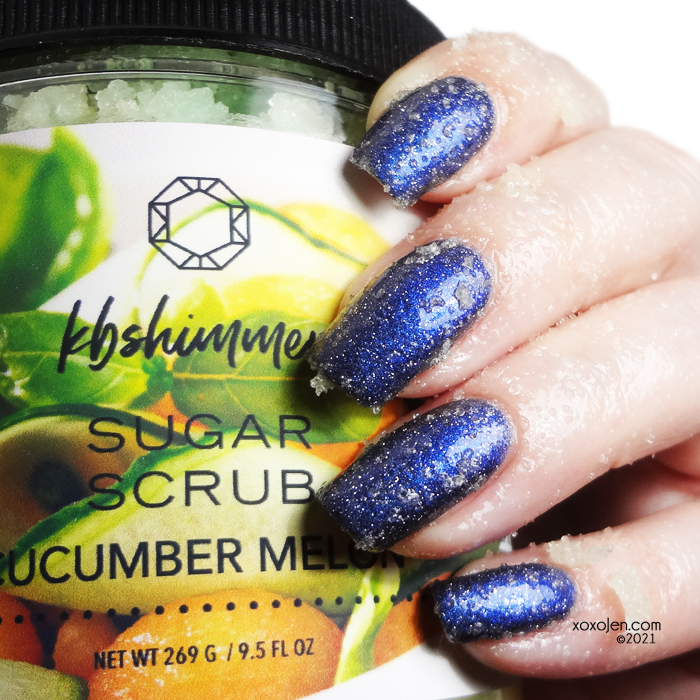 xoxoJen's swatch of KBShimmer Cucumber Melon Hand & Body Scrub