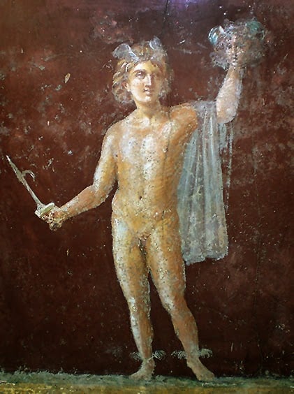 Τοιχογραφία από την Πομπηία. O Περσέας με την κεφαλή της Μέδουσας, Αρχαιολογικό Μουσείο Νάπολης.