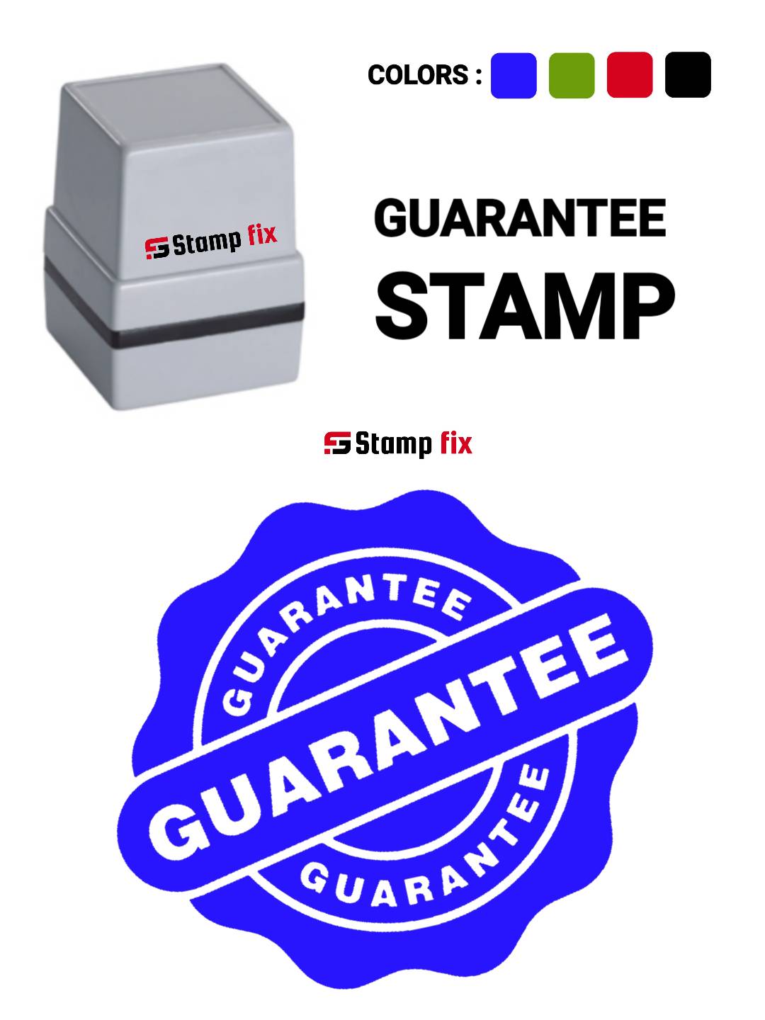 Guarantee stamp, Self ink stamp, pre ink stamp, sun stamp, rubber stamp, nylon stamp, polymer stamp