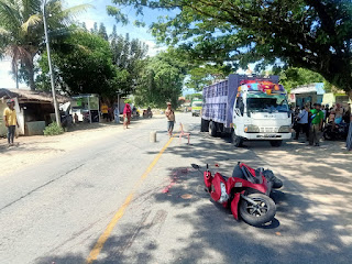 Mobil Truck Isuzu VS Motor Dijalan Trans Sulawesi, Bocah 2 Tahun Tewas Terlindas