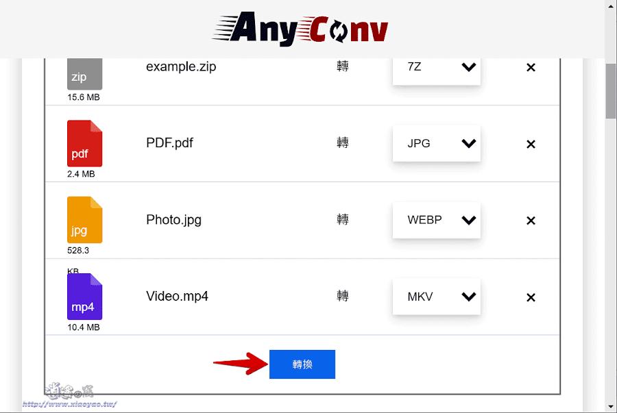 AnyConv 免費線上轉換圖像、文書、影音、電子書的檔案格式