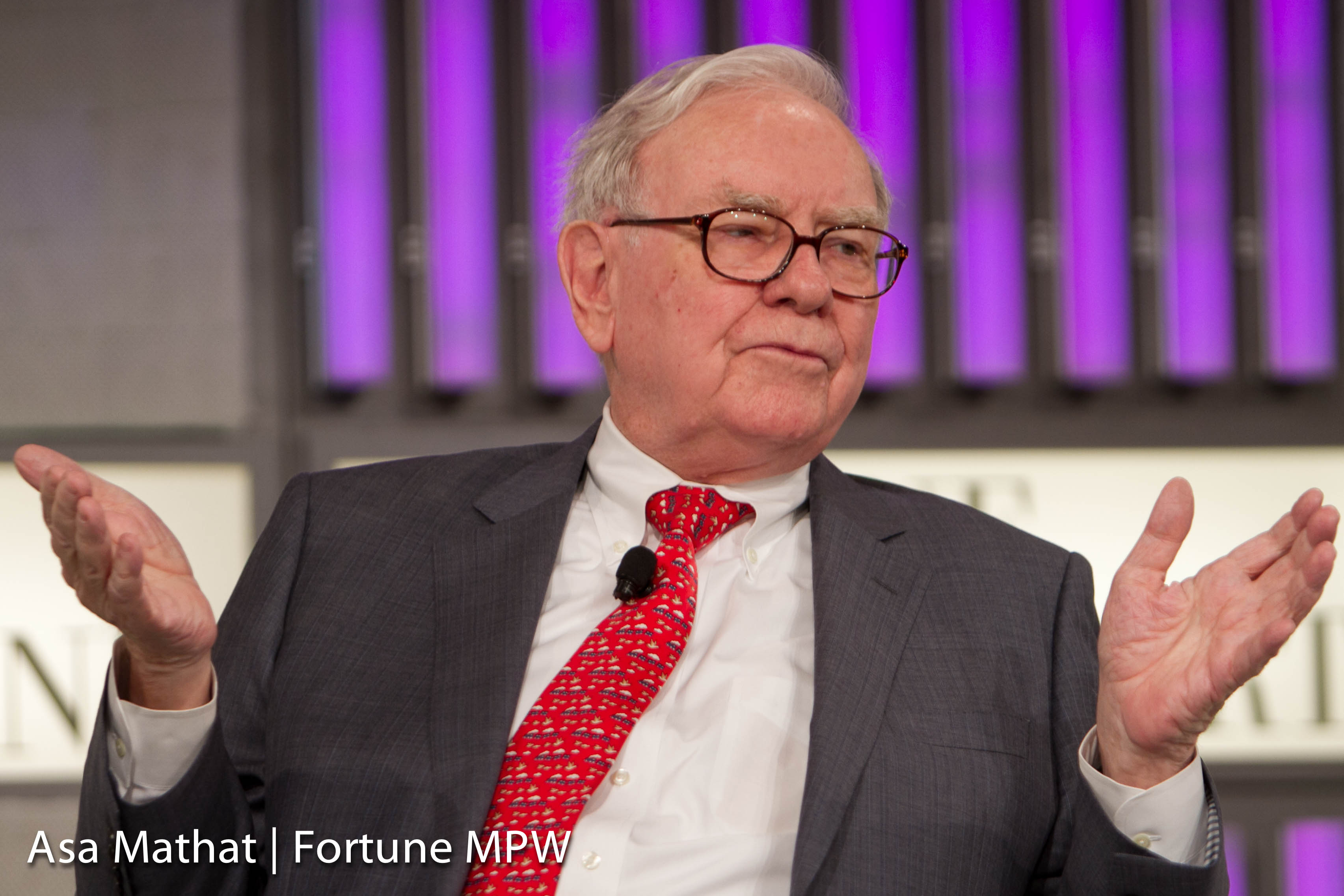 Warren Buffett of Berkshire Hathaway Inc. and interviewer Carol Loomis of Fortune