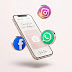3D Smartphone with Social Icons Mockup PSD