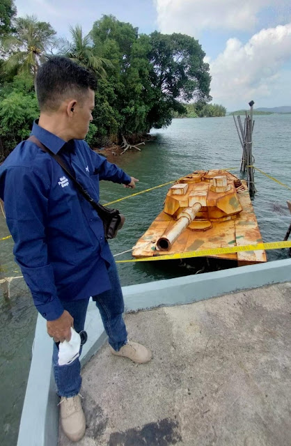 Tank Berkarat Ditemukan Nelayan Mengapung di Perairan Pulau Beruan Bintan