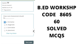 Workshop code 8605 40 solved Mcqs