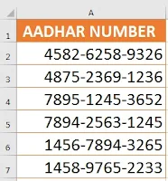 How to Insert Dash between Numbers in Excel in Hindi