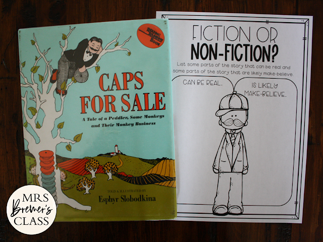 Caps for Sale book activities unit with Common Core aligned literacy companion activities and a craftivity for Kindergarten and First Grade