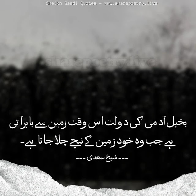 best Sheikh Saadi Inspirational Quotes in Urdu - Quotes Urdu images